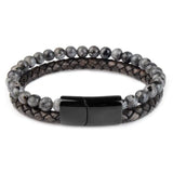 Bracelet homme cuir et perle