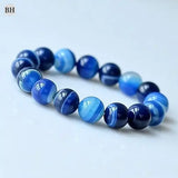 Bracelet homme perles bleues