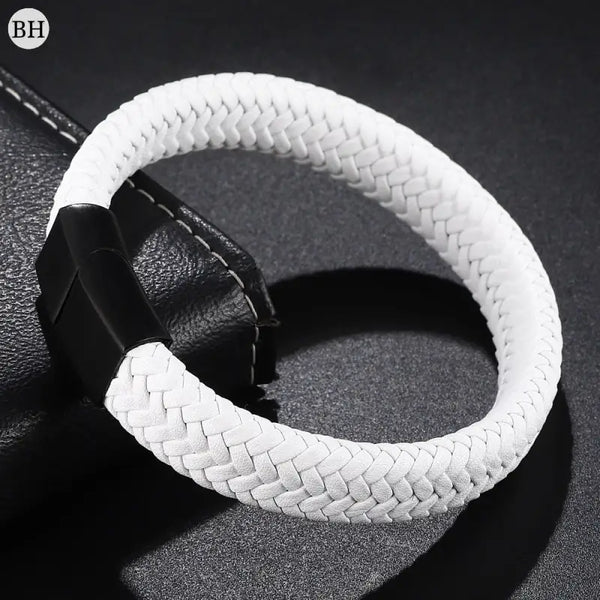 Bracelets Cuir Homme - Blanc | braceletshomme.fr